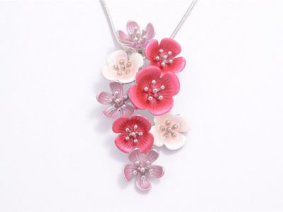 Necklace - Pink Flower Bouquet