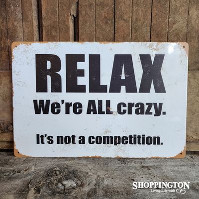 Rustic Relax Tin Novelty Sign