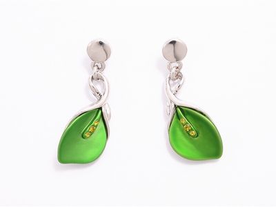 Earrings - Green Lily
