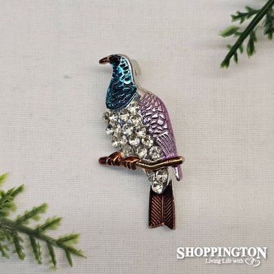 Brooch - Diamante Kereru