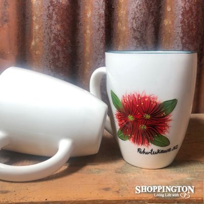 NZ Made Hand Painted - Pohutukawa Flower Blokes Mug