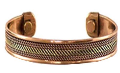 Magnetic Copper Bangle - Fine Centre Weave