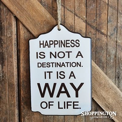 Wooden Novelty Sign - Happiness