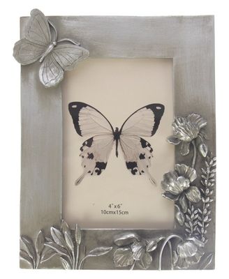 Photo Frame - Champagne Butterfly &amp; Flowers