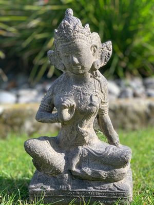 Garden Ornament - Concrete Buddha Lady 36cm