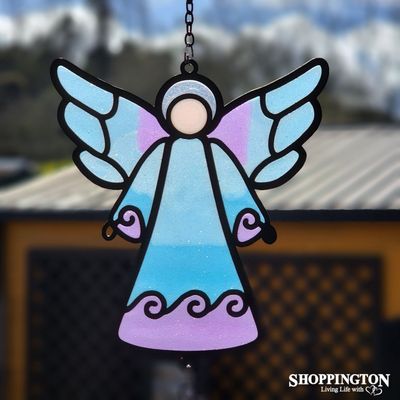 Wind Chime (stained glass look) - Blue Angel