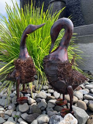 Handcarved Bamboo Root Ducks