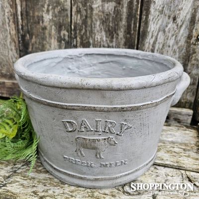 Garden Pot - Dairy Bucket (Grey)