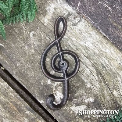 Cast Iron Music Note Single Hook