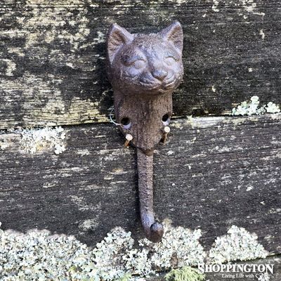 Cast Iron Cat Face Single Hook