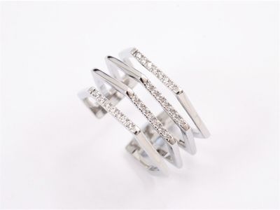 Ring - Silver &amp; Diamante Hex