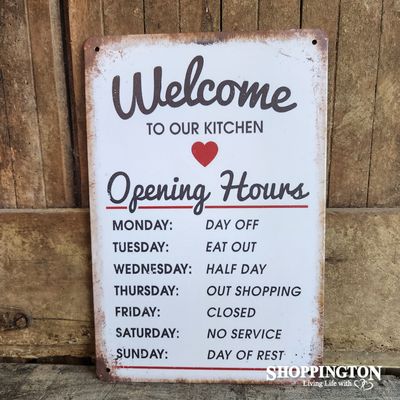 Tin Novelty Sign - Welcome to our Kitchen