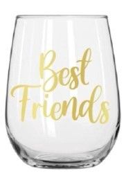Rose Gold Stemless Wine Glass - Best Friends