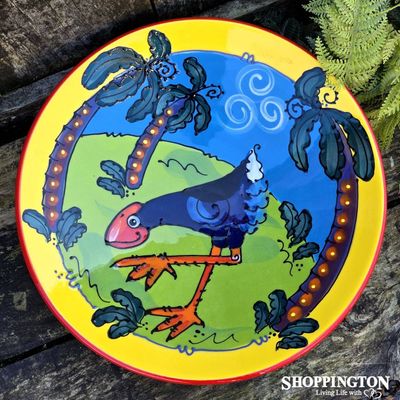 NZ Made Hand Painted - Salad Bowl Pukeko (Nikau)