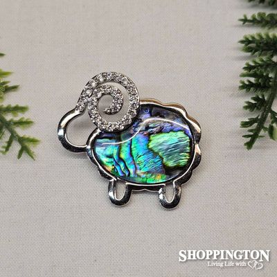 Brooch - Sheep with Paua Inlay