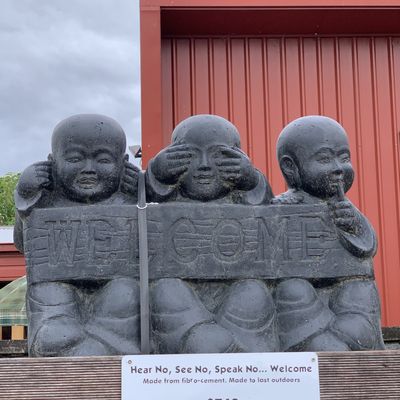 Garden Statue - Hear No, See No, Speak No... Welcome Monks 45cm