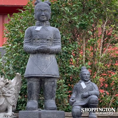 Garden Statue - Chinese Warrior Kneeling 50cm