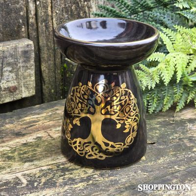 Oil Burner - Black Eden Metallic Gold Tree