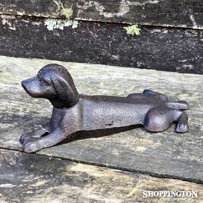 Cast Iron Door Stop - Lying Dog