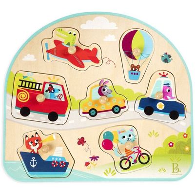 Battat Vehicles on the Go Wooden Puzzle (8pc)