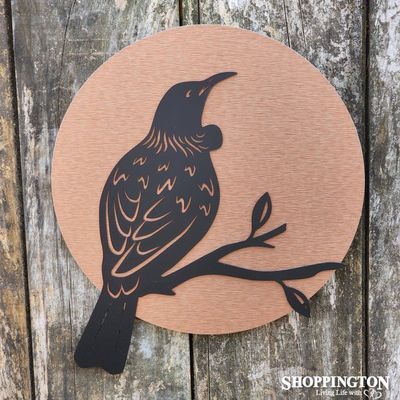 NZ Made Brushed Copper Circle - Tui Wall Art