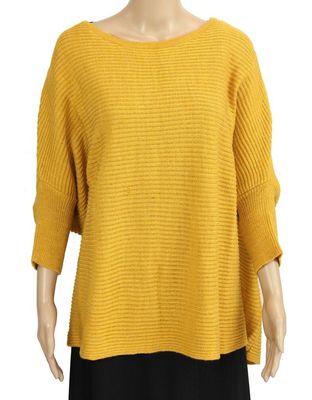 London Ribbed Sweater Top - Mustard