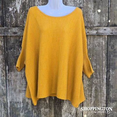 London Ribbed Sweater Top - Mustard