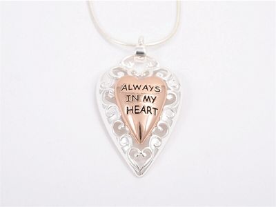 Silver &amp; Rose heart pendant