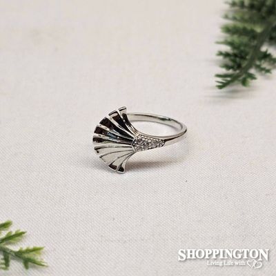 Ring fan&amp;zircon rhodium adjustable