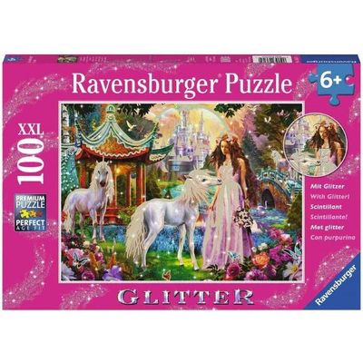 Ravensburger Princess With Unicorn Puz Glitter 100 Pieces