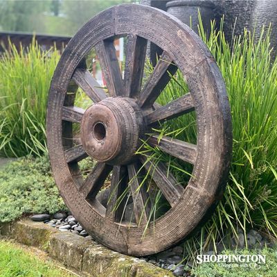 Teak Wagon Wheel 118cm diameter