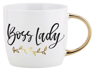 Mug Gold Handle- Boss Lady