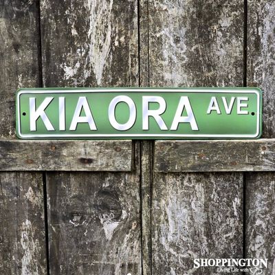 Kia Ora Ave Metal Street Sign