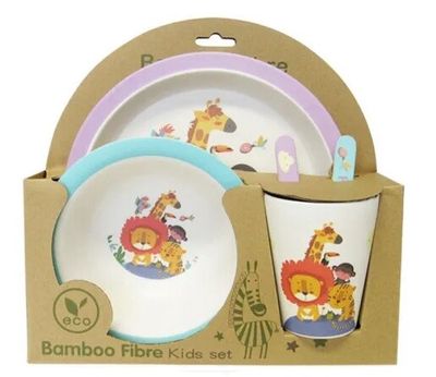 Bamboo Baby Plate/Cutlery Set - Jungle