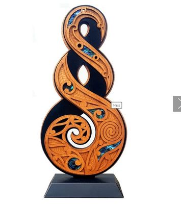 NZ Made Wooden Standing Art Work - Twist