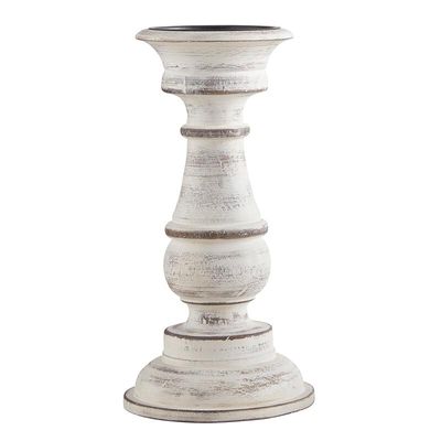 Candlestick - White Stressed Wood