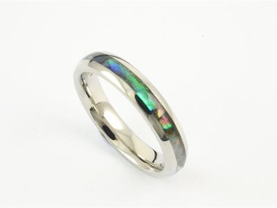 Ring - Stainless Steel Paua 4mm