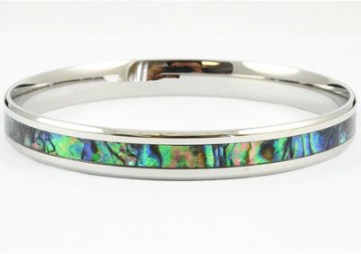 Bracelet - Bevelled Paua Inlay Stainless Steel