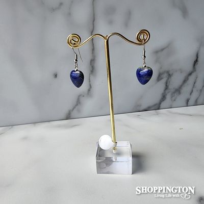 Earrings - Heart Shaped Lapis Lazuli