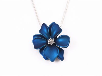 Necklace - Single Blue Flower