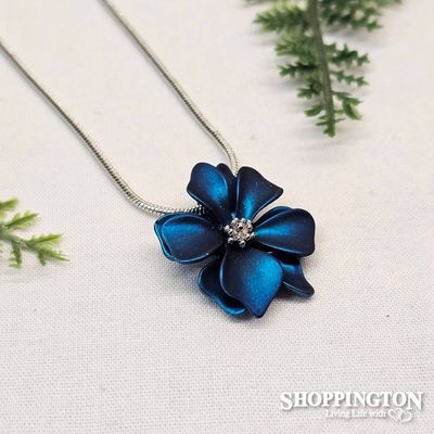 Necklace - Single Blue Flower