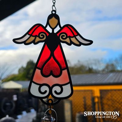 Wind Chime (stained glass look) - Red Angel