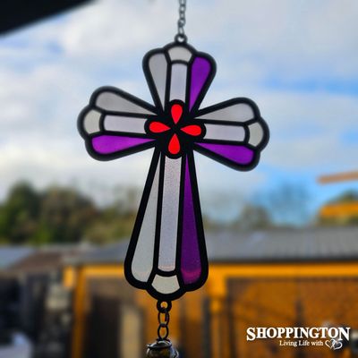 Wind Chime (stained glass look) - Cross