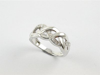 Ring - Diamante Silver Weave