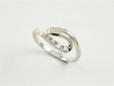 Ring - Silver Diamante Swirl