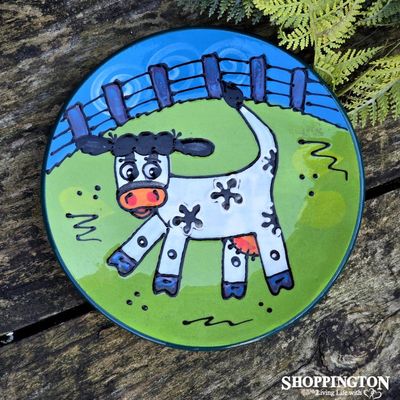 NZ Made Handpainted Side Plate / Cow (side facing)