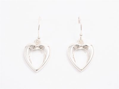 Earrings - Silver Open Heart