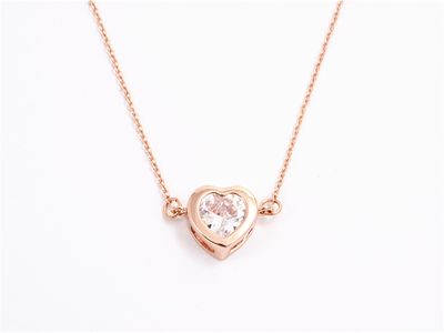 Necklace - Gold Zircon Heart