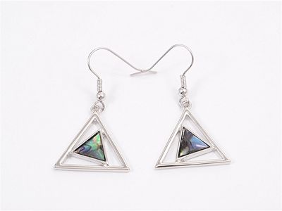 Earrings - Triangle Paua