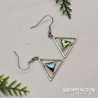 Earrings - Triangle Paua